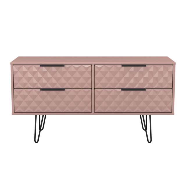 Islay 4 Drawer Bed Box in Kobe Pink (Ready Assembled) Pink Kobe Pink