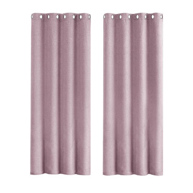 Lavender Lilac Lined Blackout Eyelet Curtain Pair - 46 x 63 Inch Drop Purple One Size
