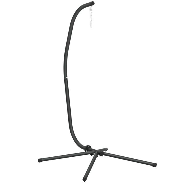 Outsunny Hanging Egg Chair Stand Only, Hammock Chair C-Stand, Black Black Black 128 x 105 x 205 cm