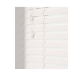 40cm Ultra White Gloss Wooden Venetian Blinds With Strings (130cm drop) White White