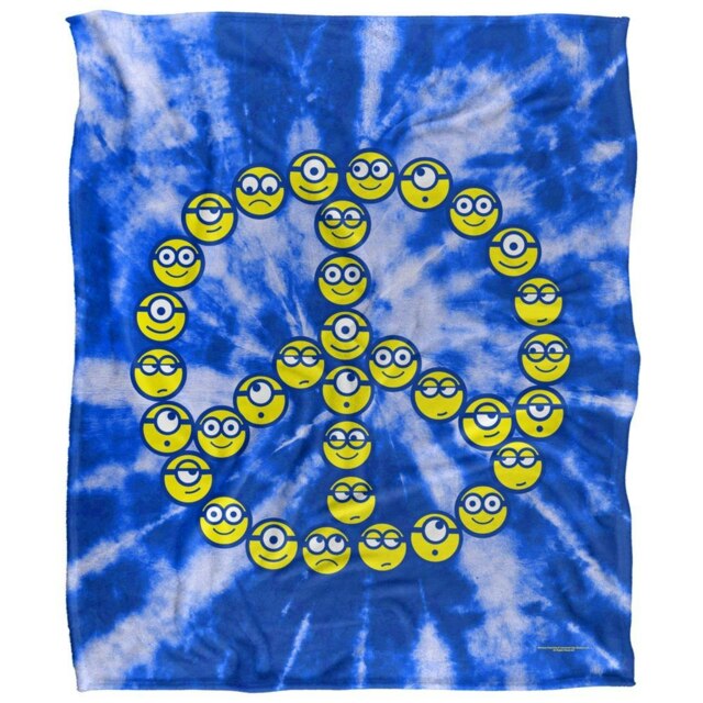 Minions Peace Sign Blanket - White - One Size