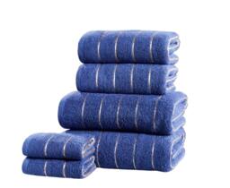 Sandringham Striped Soft and Absorbant Pure Cotton Towel Blue Navy Face cloth 1