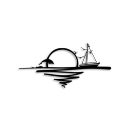 Decortie Sunrise Metal Wall Art 90x44.4cm Black