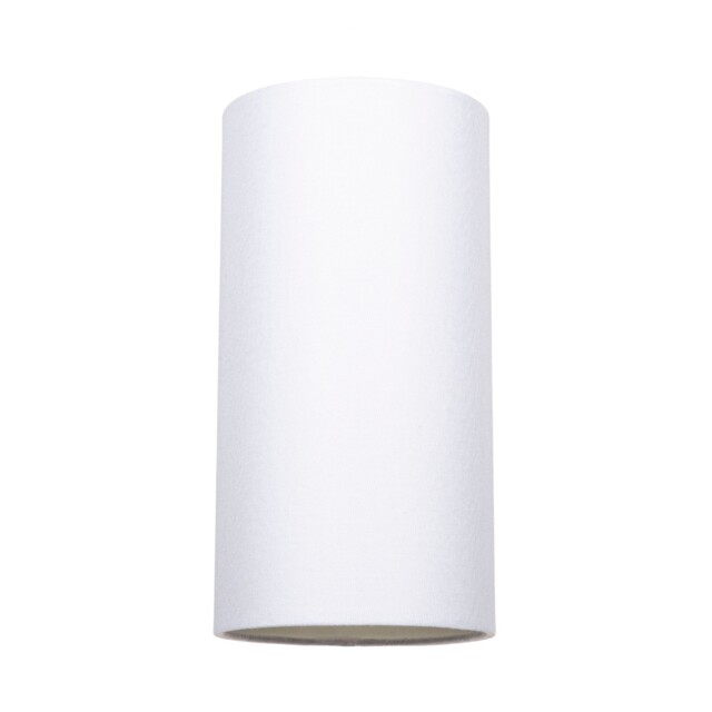 Contemporary and Stylish White Linen Fabric Tall Cylindrical 25cm Lampshade White White 1
