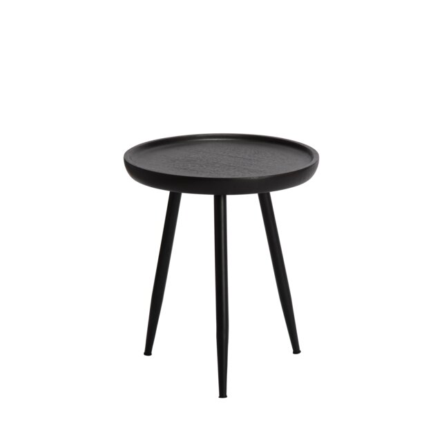 Chervey Round Solid Mango Wood Side Table with Tri-Pin Legs Small