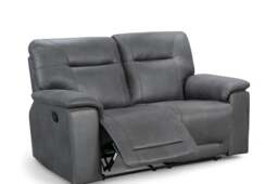 Faux Leather Grey 2 Seater Manual Recliner Sofa MURCIA