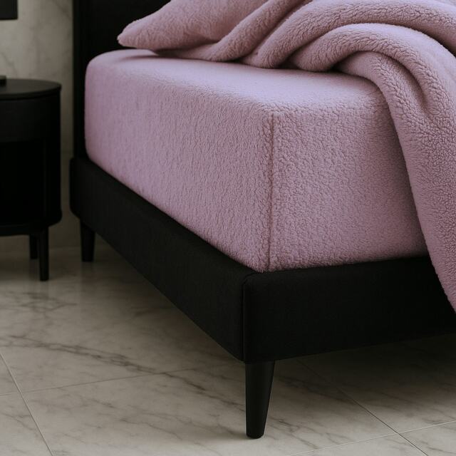 Teddy Fitted Sheet 30cm Extra Deep Soft Cuddly Soft Touch Bedding Purple Lilac Super King