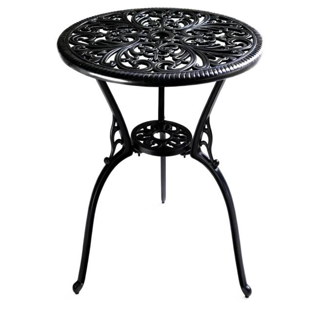 Centurion Supports BANGUI Black Garden and Patio Cast Aluminium Bistro Table Black Black
