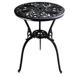Centurion Supports BANGUI Black Garden and Patio Cast Aluminium Bistro Table Black Black