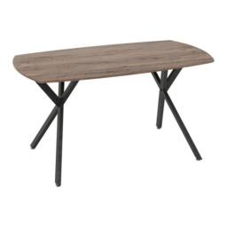 Athens Rectangular Dining Table - L80 x W140 x H75 cm - Medium Oak Effect/Black Brown