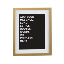 Personalised Typography Oak Poster Frame Brown One Size