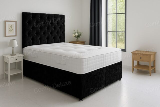 End Lift Ottoman Black Crushed Velvet Ottoman Small Single 2ft6 Bed Set