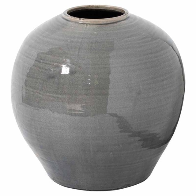 Garda Glazed Regola Vase - Ceramic - L37 x W37 x H38 cm - Grey Grey