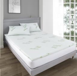 Ezysleep Super Soft Bamboo Bounce Back Foam Mattress Topper - 10cm White White