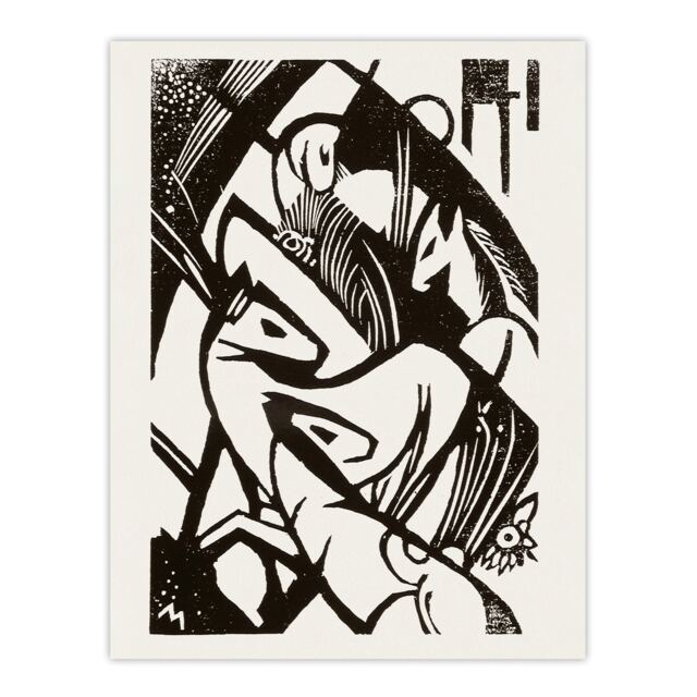 "Horses 1912 Abstract Painting Franz Marc Vintage Wall Art Poster Print 12X16"""