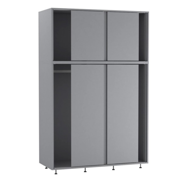 URBNLIVING 6 Sliding Doors Wardrobe Multi Grey Carcass + Grey Doors 1