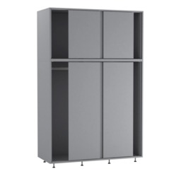 URBNLIVING 6 Sliding Doors Wardrobe Multi Grey Carcass + Grey Doors 1