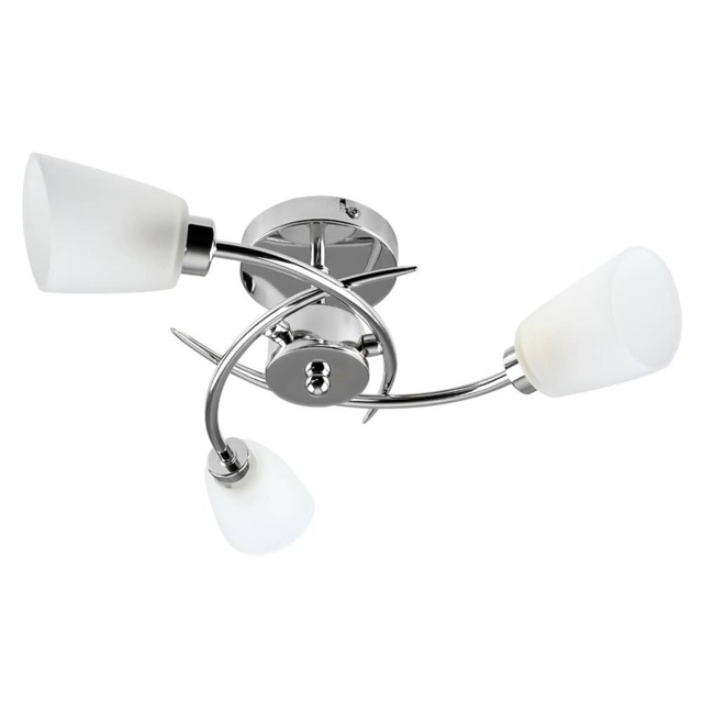ValueLights Kavio Polished Silver Semi-Flush Light & Bulb Chrome
