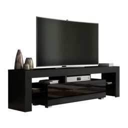 TV Unit TV Stand Cabinet Black Gloss Sideboard Media Console Storage Unit 160cm