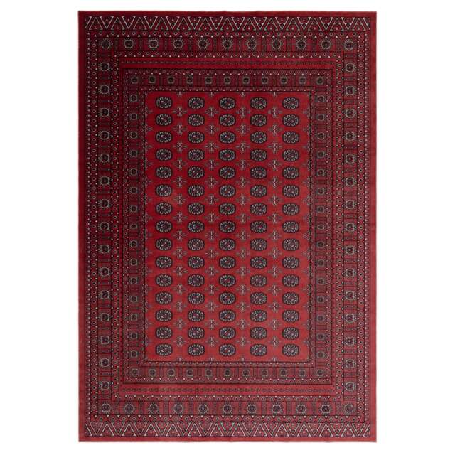 Red Low Pile Traditional Persian Style Velvet Texture Area Rug 240cm x 330cm