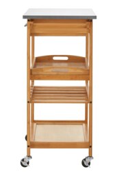 Interiors By Premier Compact Design Bamboo One Drawer Kitchen Trolley, Sturdy Kitchen Trolley For Guests, Multi Tier Trolley