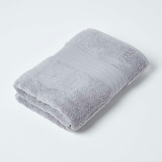 Homescapes Zero Twist Supima Cotton Bath Towel - Grey Grey Bath towel