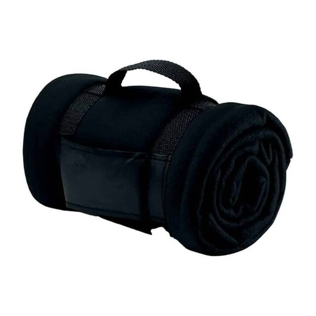 SOLS Stavenger Fleece Plaid Blanket - Black - One Size