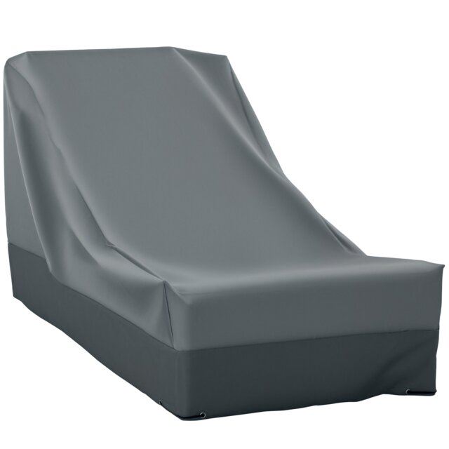 Outsunny 200x86x82cm Patio Furniture Cover for Chairs Water Resistant Protection Grey Dark grey, Light grey 200cmx86cmx82cm