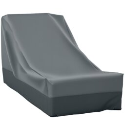 Outsunny 200x86x82cm Patio Furniture Cover for Chairs Water Resistant Protection Grey Dark grey, Light grey 200cmx86cmx82cm