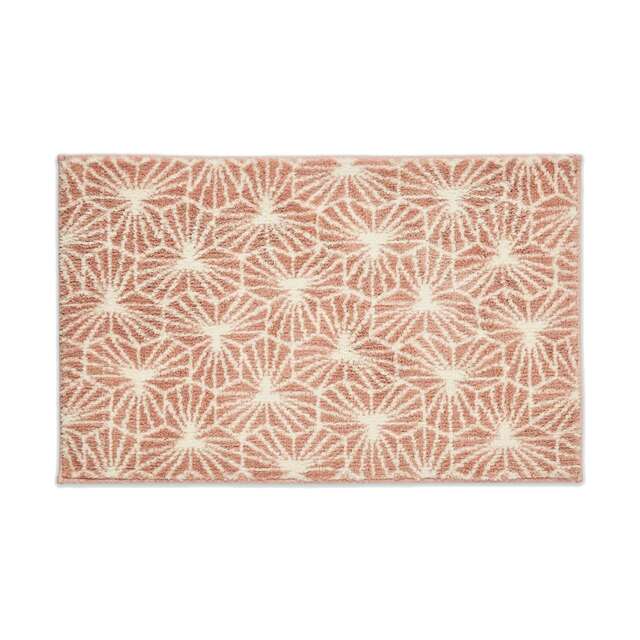 Geometric Design Non-Slip Bath Mat - Blush