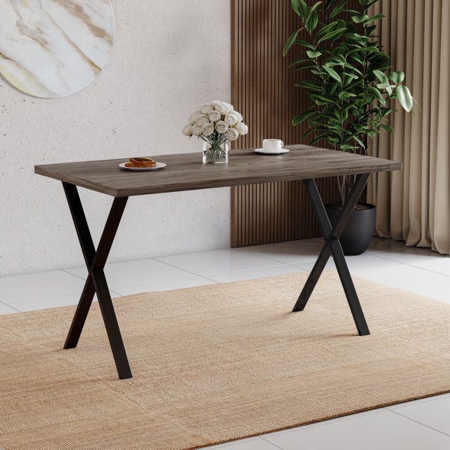 Vida Designs 4 Seater Dining Table With X Shape Legs, Walnut