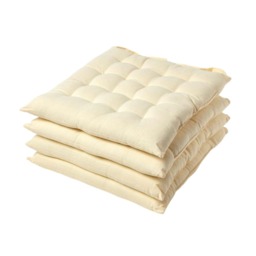 Homescapes 4 x Seat Pads Luxury Cotton Indoor Outdoor Garden Dining Cushion Cream 40 x 40 cm 4