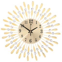 Living and Home 3D Silent Drop-Shape Metal Wall Clock with Crystal