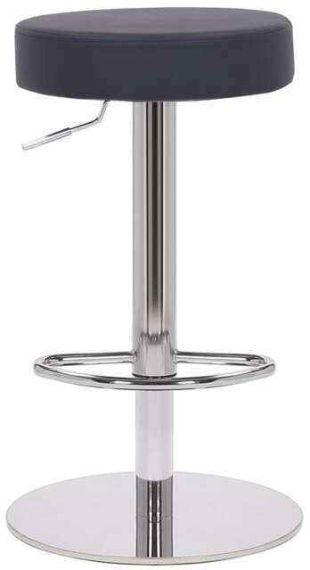 Semplice Deluxe Breakfast Bar Stool, Chrome Footrest, Height Adjustable Swivel Gas Lift, Home Bar & Kitchen Barstool, Black