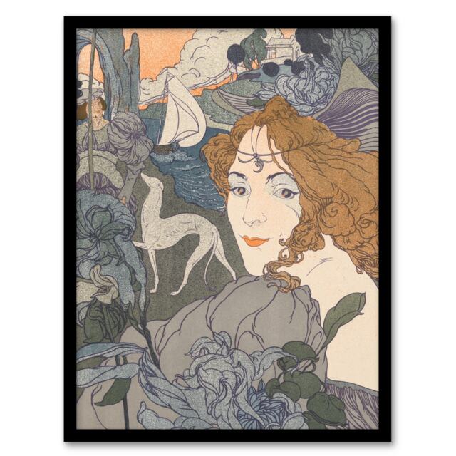 "Homecoming Dream Painting Vintage Framed Wall Art Print Georges de Feure 12x16"""