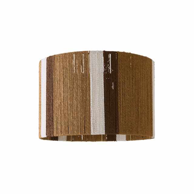 ValueLights Erica Natural Rattan Stripe Drum Ceiling Pendant Shade