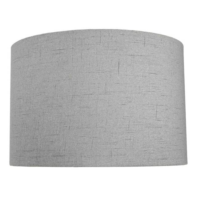 Contemporary and Sleek Grey Textured Linen Fabric Drum Lamp Shade 60w Maximum Grey Grey 1