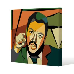 cubism art style, politician (Canvas Print) Cream