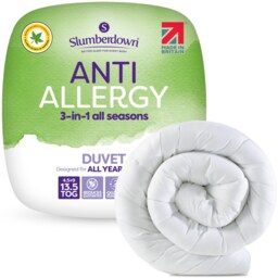 Slumberdown Anti Allergy Duvet, 13.5 Tog All Seasons, Single White