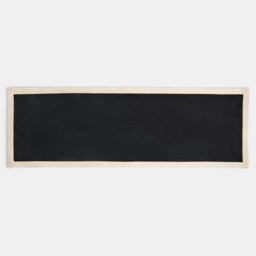 OHS Contrast Border Non Slip Tufted Hallway Runner Rug Floor Carpet Black Black/Cream 66 x 200cm
