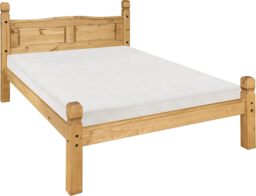 Corona Double Bed Frame Low Foot End 4ft6 Solid Mexican Pine Bedroom