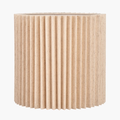 Natural Linen Hard Pleat Lampshade Cream Cream 1