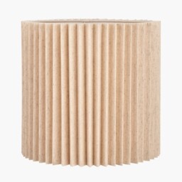 Natural Linen Hard Pleat Lampshade Cream Cream 1