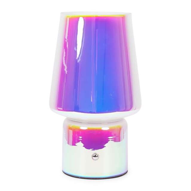 ValueLights Hanya Plated Multicolour Table Lamp Multicolour Shade and Bulb