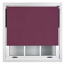 Blackout Roller Blind 110cm Wide x 165cm Long Metal Fittings Purple Aubergine