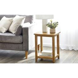 Classic Solid Oak Lamp/Side Table Brown Brown