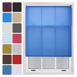FURNISHED Daylight Sheer Roller Window Blinds Made to Measure Blue Blue (W) 210cm x (L) 165cm