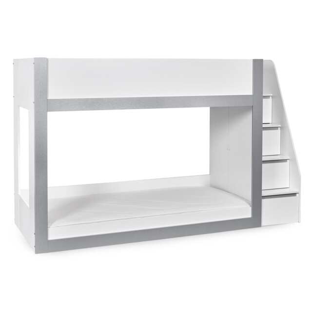 Quince Bunk Bed - White and Silver - Single (90cm)