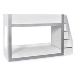 Quince Bunk Bed - White and Silver - Single (90cm)