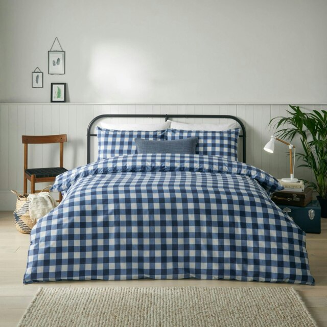 furn. Hartsford Gingham Check King Duvet Cover Set Multi King